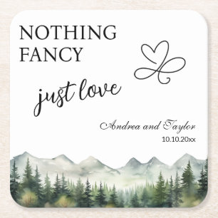 Nichts Extravagant nur Liebe Elegante Hochzeit Rechteckiger Pappuntersetzer