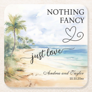 Nichts Extravagant nur Liebe Elegante Hochzeit Rechteckiger Pappuntersetzer