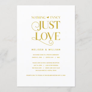Nichts Extravagant, nur Liebe, elegantes Gold, Ent Einladung