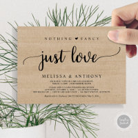 Nichts Extravagant nur Liebe, Elopement, rustikale