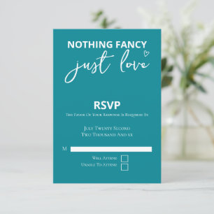 Nichts Extravagant nur Liebe farbenfrohe Retro 70e RSVP Karte