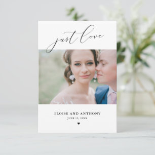 Nichts Extravagant nur Liebe Foto Elopement Card Ankündigung