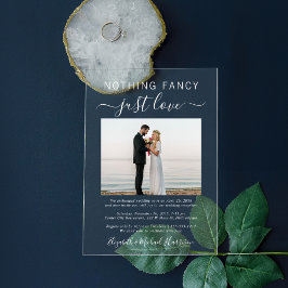 Nichts Extravagant nur Liebe Foto Hochzeit Empfang Acryleinladungen