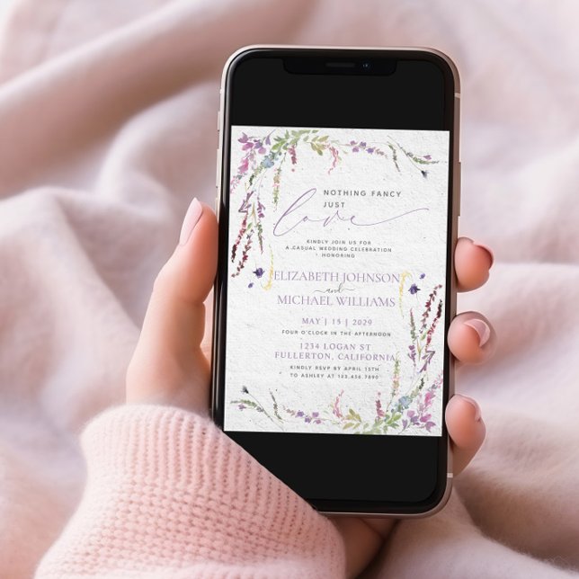 Nichts Extravagant nur Liebe Foto Lässig Hochzeit Einladung (Von Creator hochgeladen)