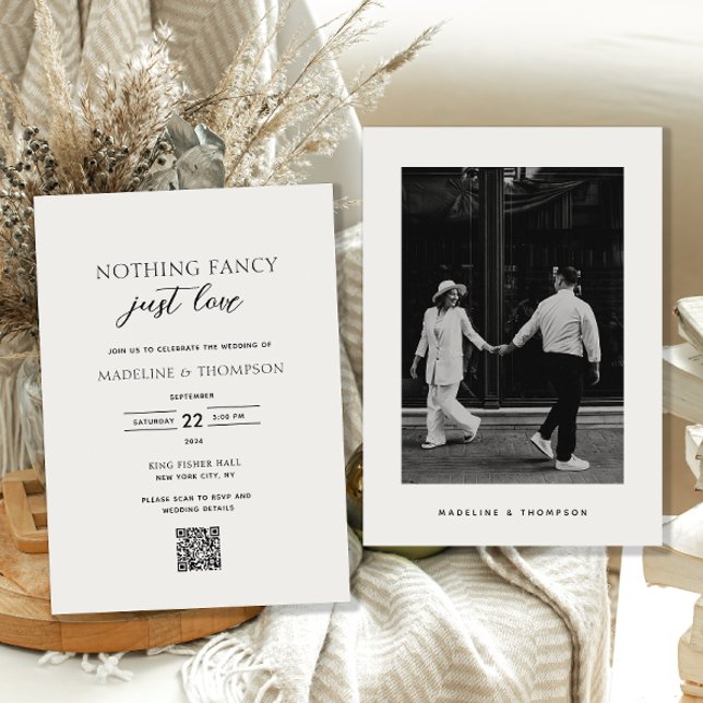 Nichts Extravagant nur Liebe Foto Qr Code Hochzeit Einladung (Von Creator hochgeladen)