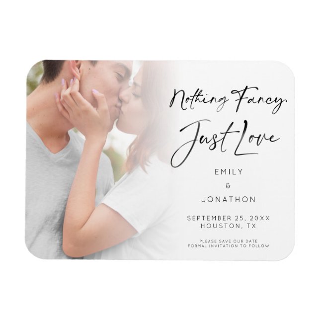 Nichts Extravagant nur Liebe Foto Save the Date Magnet (Horizontal)