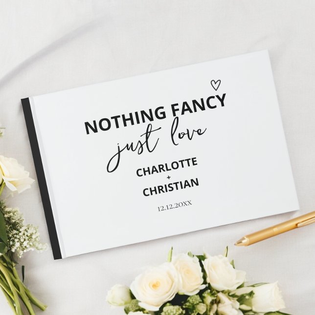Nichts Extravagant nur Liebe Gästebuch (Nothing Fancy Just Love Wedding Guest Book from Ricaso. A simple modern design for the trendy couple)
