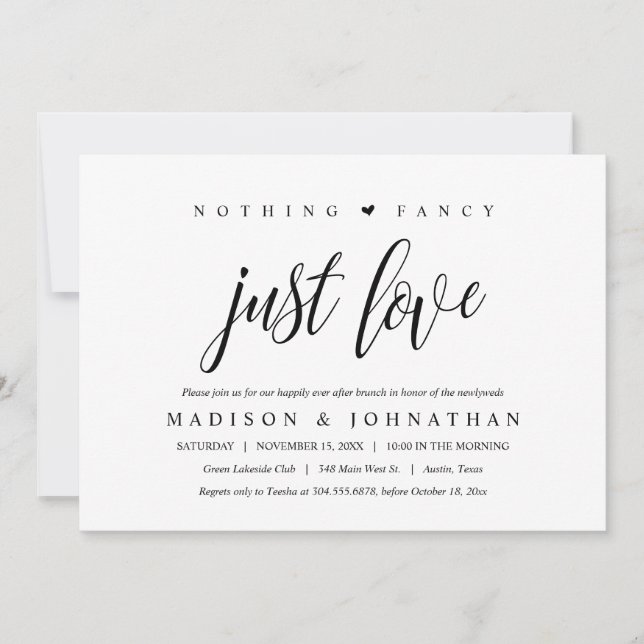 Nichts Extravagant, nur Liebe glücklich je nach Br Einladung (Vorderseite)