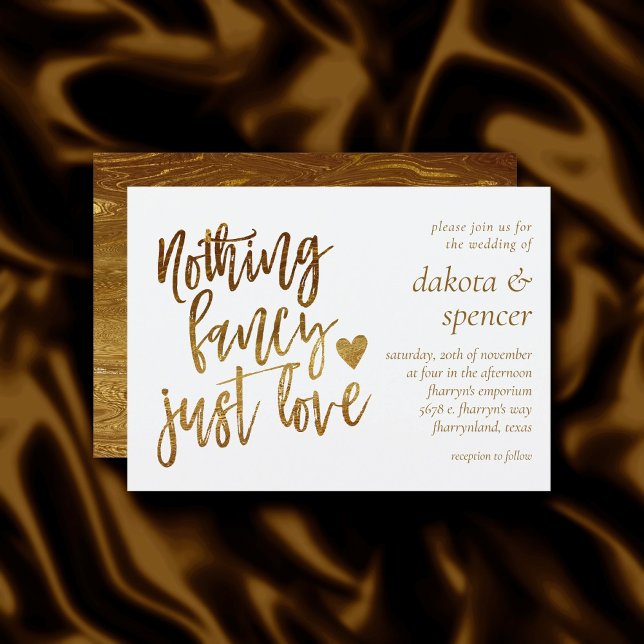 Nichts Extravagant nur Liebe | Gold Heart Micro We Einladung (Von Creator hochgeladen)