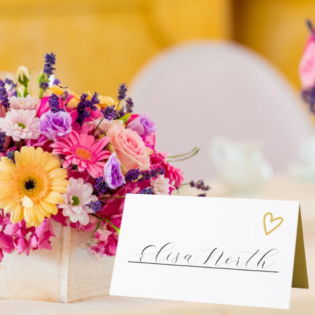 Nichts Extravagant nur Liebe Groovy 70er Retro Wed Platzkarte (Nothing Fancy Just Love Groovy 70s Retro Wedding Place Cards from Ricaso. Handwritten by you)