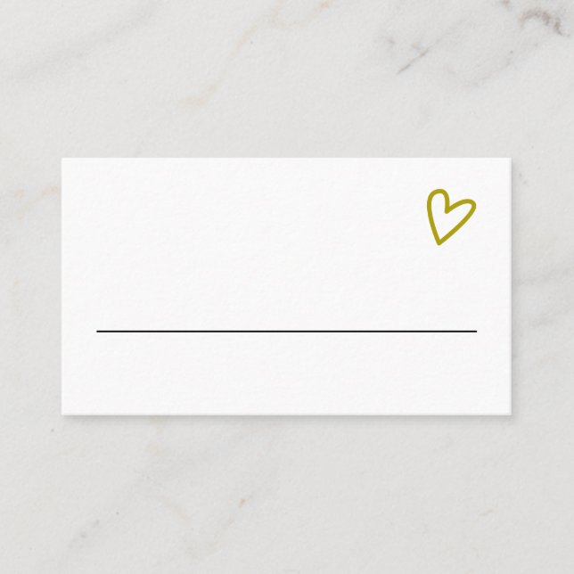 Nichts Extravagant nur Liebe Groovy Green Wedding Platzkarte (Vorderseite)