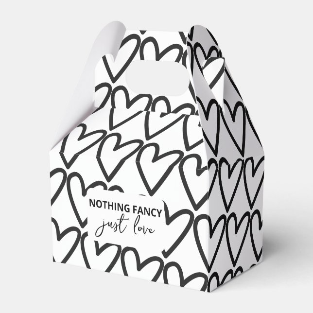 Nichts Extravagant, nur Liebe Herz Muster Hochzeit Geschenkschachtel (Vorderseite)