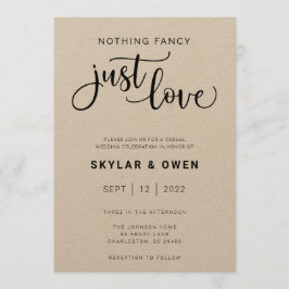 Nichts Extravagant nur Liebe Hochzeit Einladung