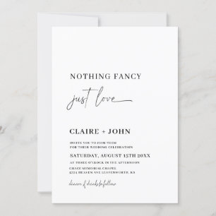 Nichts Extravagant nur Liebe Hochzeit Einladung