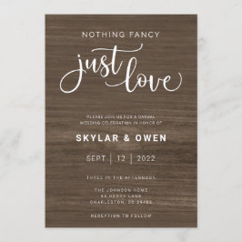 Nichts Extravagant nur Liebe Hochzeit Einladung