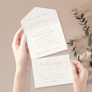 Nichts Extravagant nur Liebe Hochzeit Rezeption Cr All-in-One-Einladung