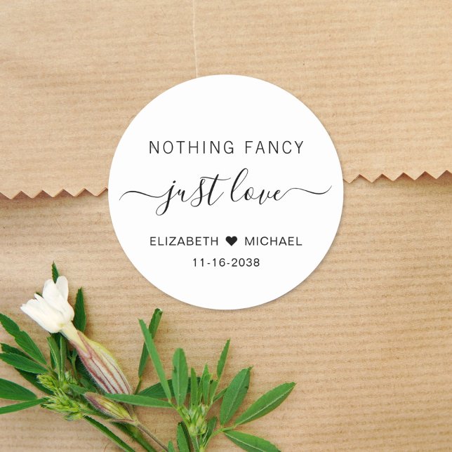Nichts Extravagant nur Liebe Hochzeit Runder Aufkleber (Von Creator hochgeladen)