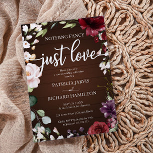 Nichts Extravagant, nur Liebe Hochzeit rustikalen Einladung