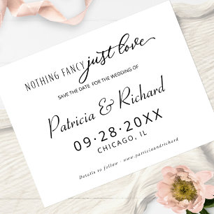 Nichts Extravagant nur Liebe Hochzeit speichern da Postkarte