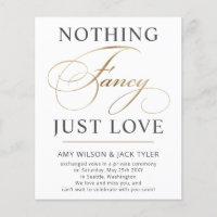 Nichts Extravagant nur Liebe Hochzeitsankündigung