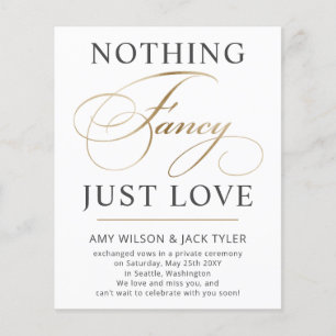 Nichts Extravagant nur Liebe Hochzeitsankündigung