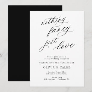 Nichts Extravagant nur Liebe Hochzeitsempfang Einladung