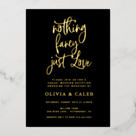 Nichts Extravagant nur Liebe Hochzeitsempfang Folieneinladung