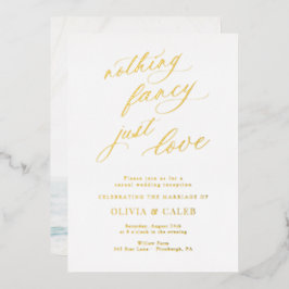 Nichts Extravagant nur Liebe Hochzeitsempfang Folieneinladung