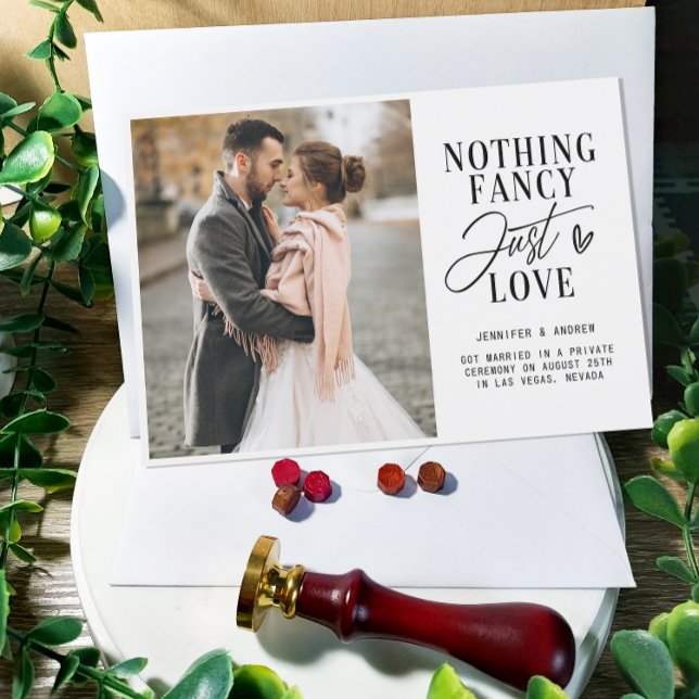 Nichts Extravagant nur Liebe Hochzeitsempfang Foto Einladung (Von Creator hochgeladen)