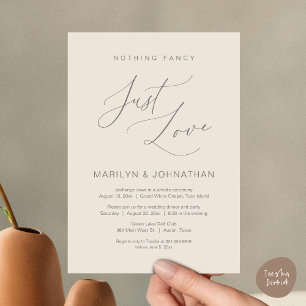 Nichts Extravagant, nur Liebe, Hochzeitsessen Einladung