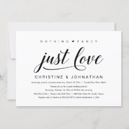 Nichts Extravagant, nur Liebe, Hochzeitsfeier Invi Einladung