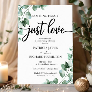 Nichts Extravagant nur Liebe Hochzeitsgrün Einladung