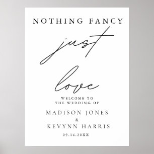 Nichts Extravagant, nur Liebe Hochzeitszeichen Poster