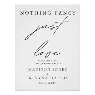 Nichts Extravagant, nur Liebe Hochzeitszeichen Poster