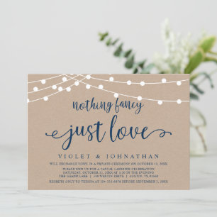 Nichts Extravagant, nur Liebe, kraftvolle Hochzeit Einladung