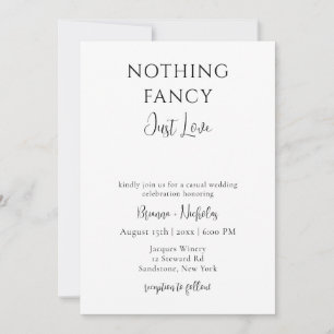 Nichts Extravagant, nur Liebe Lässig Hochzeit Einladung