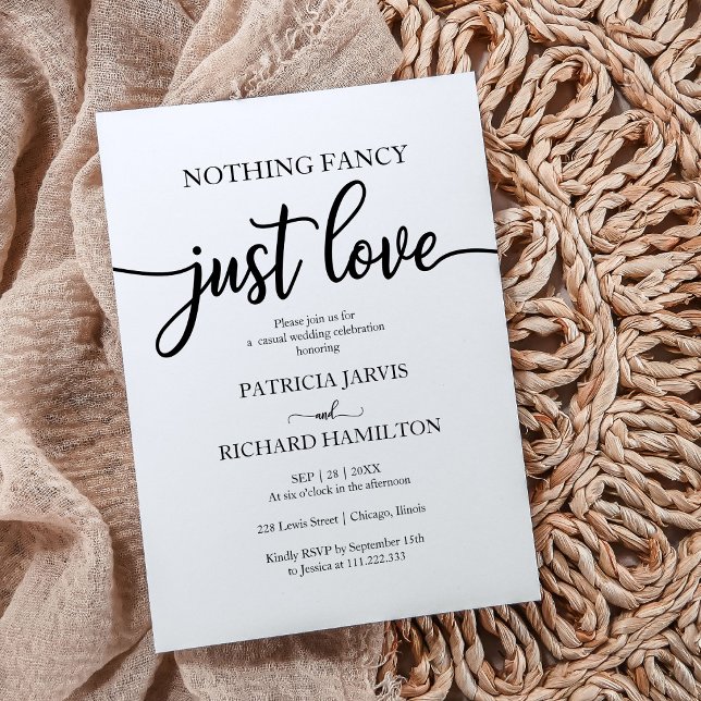 Nichts Extravagant nur Liebe Lässig Hochzeit Einladung (Von Creator hochgeladen)