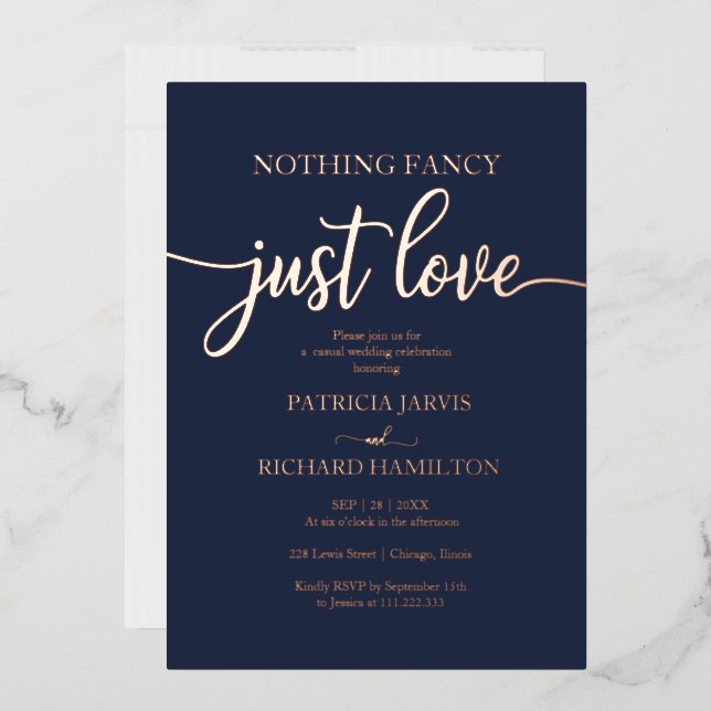 Nichts Extravagant nur Liebe Lässig Hochzeit Folieneinladung (Briefumschlag)