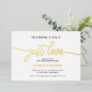Nichts Extravagant nur Liebe Lässig Hochzeit Folieneinladung