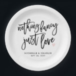 Nichts extravagant nur Liebe lässig Hochzeit Pappteller<br><div class="desc">Nichts extravagant nur Liebe lässige Wedding Paper Plate. Das Design besticht durch ein elegantes,  modernes Textlayout. Um erweiterte Änderungen vorzunehmen,  wählen Sie bitte unter Personalisieren dieser Vorlage die Option "Klicken Sie auf,  um weitere Anpassungen vorzunehmen".</div>