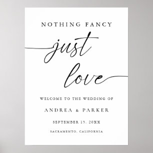Nichts Extravagant nur Liebe Lässig Hochzeitswillk Poster