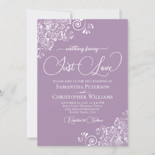 Nichts Extravagant nur Liebe Lavender Lila Hochzei Einladung