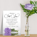 Nichts Extravagant nur Liebe Lavender Rose Hochzei Einladung<br><div class="desc">Diese wunderschöne Hochzeitseinladung bietet einen Single romantische, lang gesteppte Lavendel lila Rose, die auf der Seite liegt und in einem Wasserbecken reflektiert. Die Überschrift ist in extravaganter Schrift geschrieben und lautet: Nichts Extravagant, Just Liebe. Diese Einladung ist die perfekte Kombination aus Moderne und Zeitlos - sowohl elegant als auch skurril...</div>