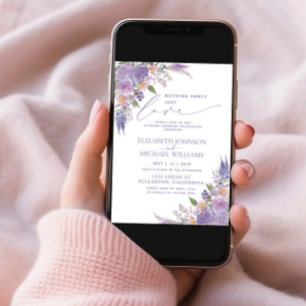 Nichts Extravagant nur Liebe Lilac Lavender Foto I Einladung