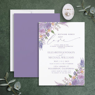 Nichts Extravagant nur Liebe Lilac Lavender Weddin Einladung