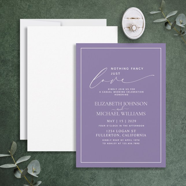 Nichts Extravagant nur Liebe Lilac Lavender Weddin Einladung (Von Creator hochgeladen)
