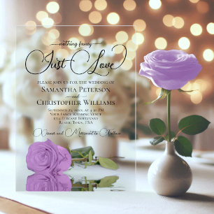 Nichts Extravagant nur Liebe Lilac Lila Rose Hochz Acryleinladungen