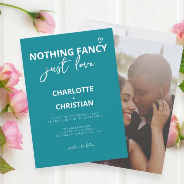 Nichts Extravagant nur Liebe Minimalistisch Hochze Einladung (Nothing Fancy Just Love Minimalist Wedding Invitations from Ricaso. Mix and match from collection)