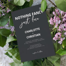 Nichts Extravagant nur Liebe Minimalistisch Hochze Einladung