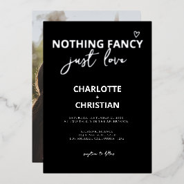 Nichts Extravagant nur Liebe Minimalistisch Hochze Folieneinladung